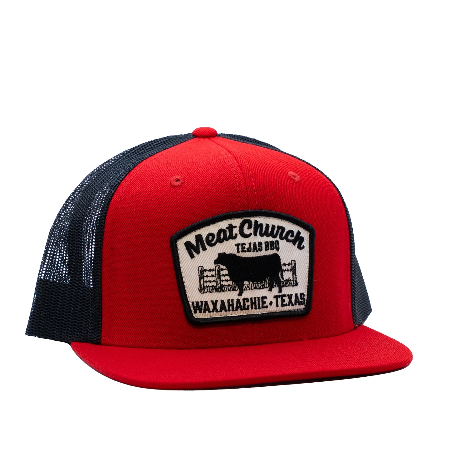 tejas-bbq-patch-hat-red-black-w3 RedMCwCowFlatBill.jpg